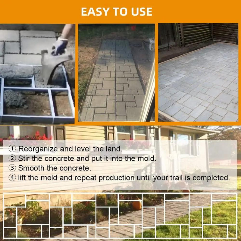 Avalution Plus Size 20"x20"x1.8" Walk Maker Reusable Concrete Pathmate Stone Mold Stepping Stone Paver Lawn Patio Yard Garden DIY Path Maker Paving Moulds(8 Grid) by GreenHaven Gardens
