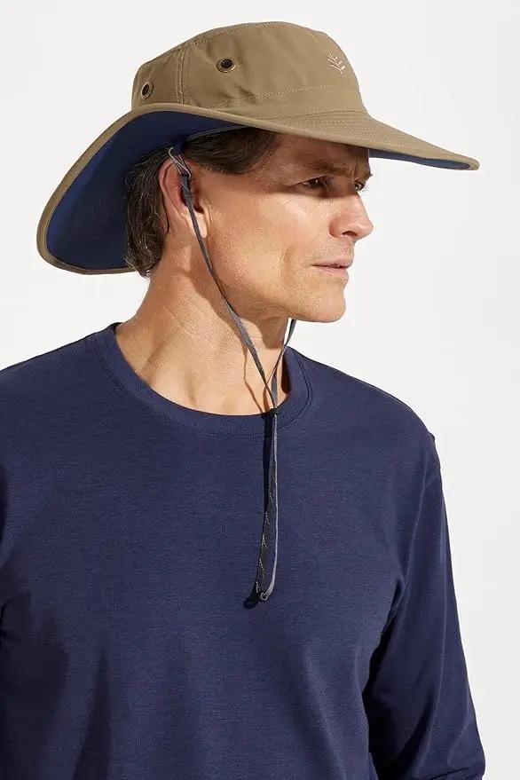Men's Shapeable Wide Brim Hat - UPF 50 Sun Protection - Maximum Coverage on Your Next Adventure - Sun Fearless Leo Hat by GreenHaven Gardens