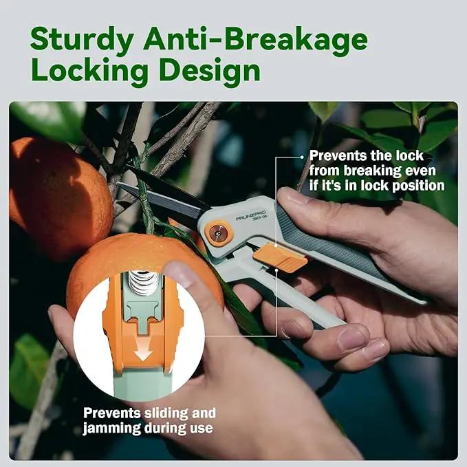 PrunePro Garden Scissors Pruning Shears Sharp Stainless Steel Non-Stick Teflon Coating Blade for Precise Cuts Garden Snip Bonsai Clippers for Plants Rose Flower by GreenHaven Gardens