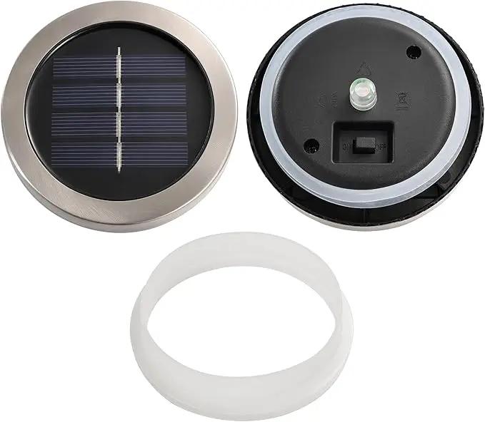 Cooo Heavy Solar Mosaic Crackle Glass Light with Dual Solar Panels, Color-Changing RGB Light, Exclusive Dazzling Glass, Waterproof Outdoor Tabletop Garden Light Landscape Path Light 2 Pack by GreenHaven Gardens