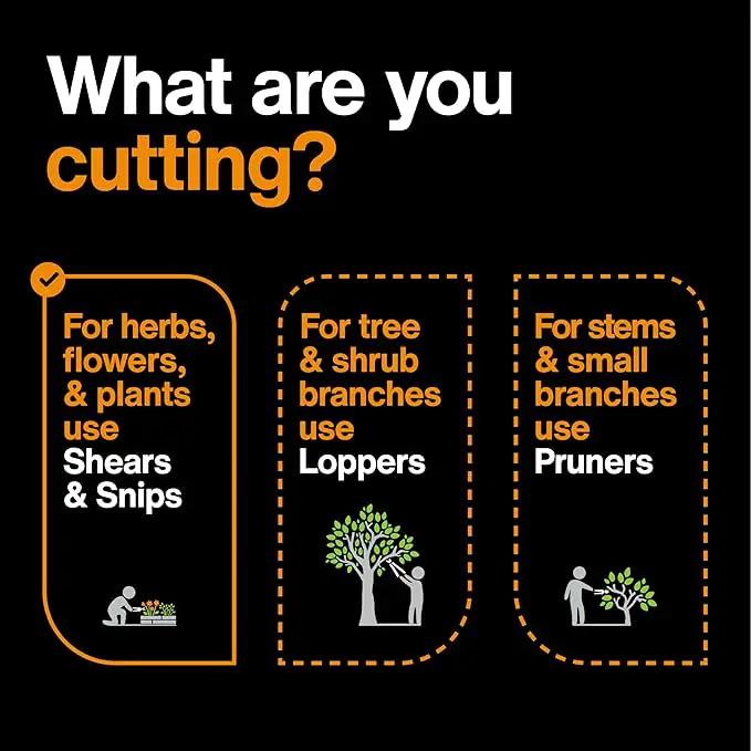 Fiskars Curved Micro-Tip Pruning Snips - 6" Garden Shears with Sheath and SoftGrip Handle - Yard and Garden Tools - Orange/Black by GreenHaven Gardens