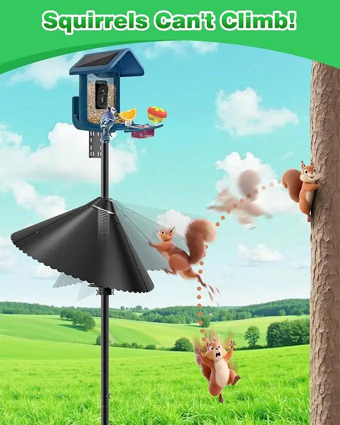 Metal Squirrel Baffle - Heavy Duty Squirrel Baffle for Bird Feeder Pole - Chew Proof Squirres Guard with Spring for Better Defense, Outside Pole Mount for Bird Feeder, 19 Inch by GreenHaven Gardens