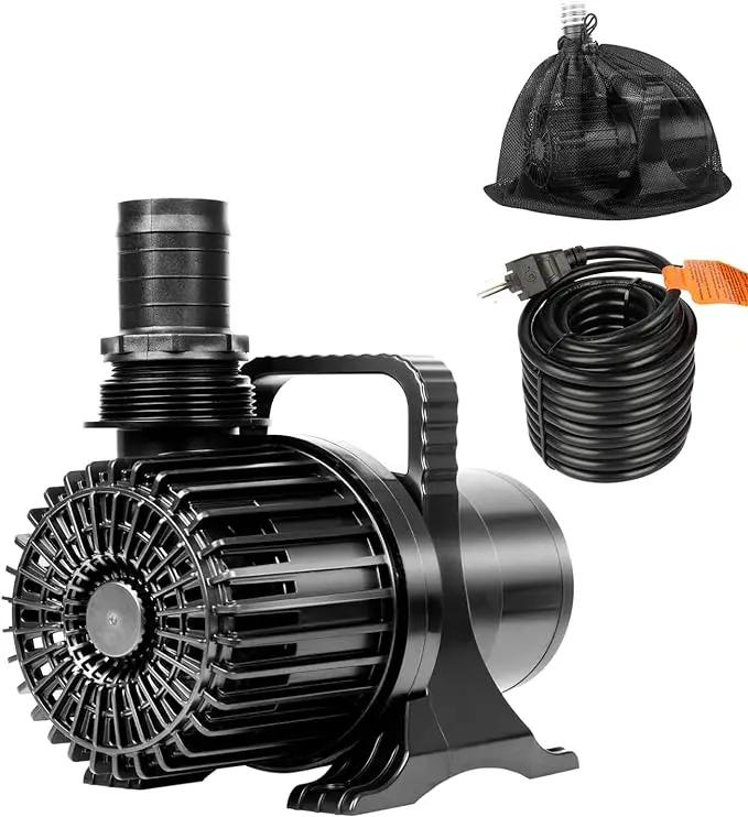Outdoor Large 9300gph-620W 32.8FT Pond Water-fall & Kio Fish Fountain-s &Garden Pump Submersible IPX8: Long 32.8FT Cord Smart-er & Quieter Duck & Yard &Patio Ponds Pumps, 1 Barrier Pump Bag by GreenHaven Gardens