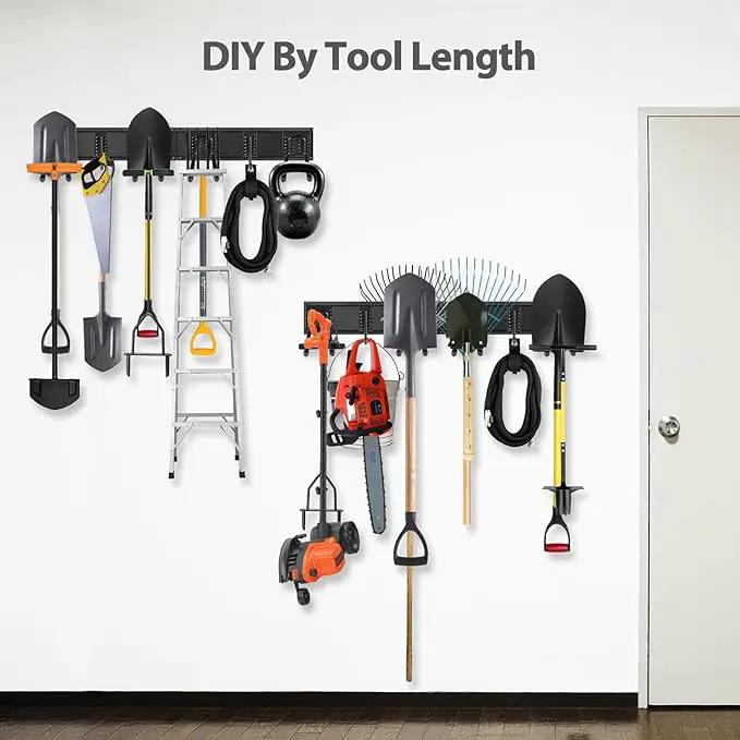 Garage Organizer Wall Mount, 64 Inch Garage Storage Organization, 20PCS Heavy Duty Garden Tool Organizer, Adjustable Tool Storage Rack Hooks, Yard Shed Tool Organizer, Hold Max 900 lbs by GreenHaven Gardens