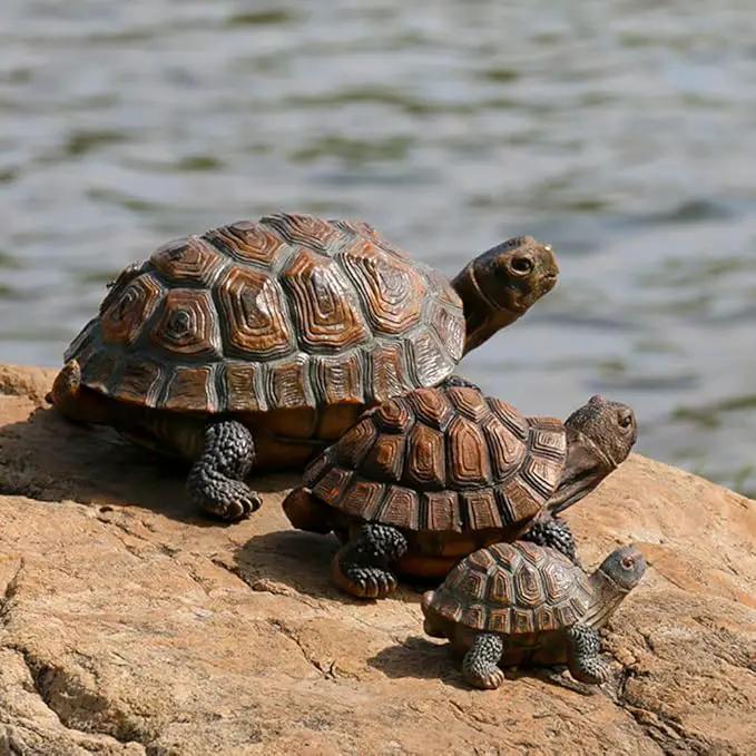 Danmu 1Pc of Polyresin Tortoise Statue, Garden Statues, Outdoor Statues, Garden Ornaments, Yard Statue for Home and Fairy Garden Decor (L 12 9/10" x 9 2/5" x 5 1/2") by GreenHaven Gardens