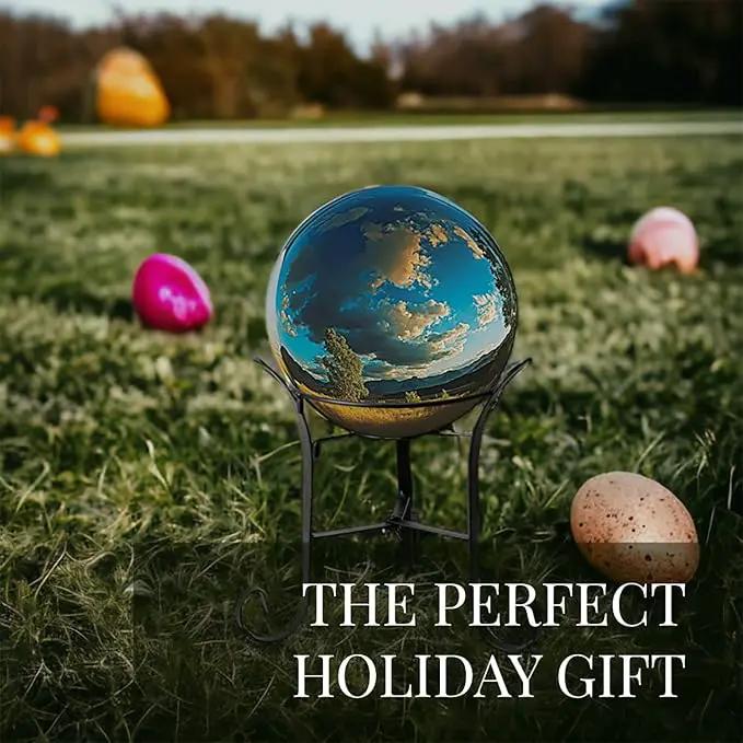 12" Tall Iron Gazing Ball Stand, Classic Stylelish Garden Hardware Metal holder for 8/10/12-Inch, Strong and Durable handmade Gazing Globe Display Stand Decoration for Outdoor, Home, Yards by GreenHaven Gardens