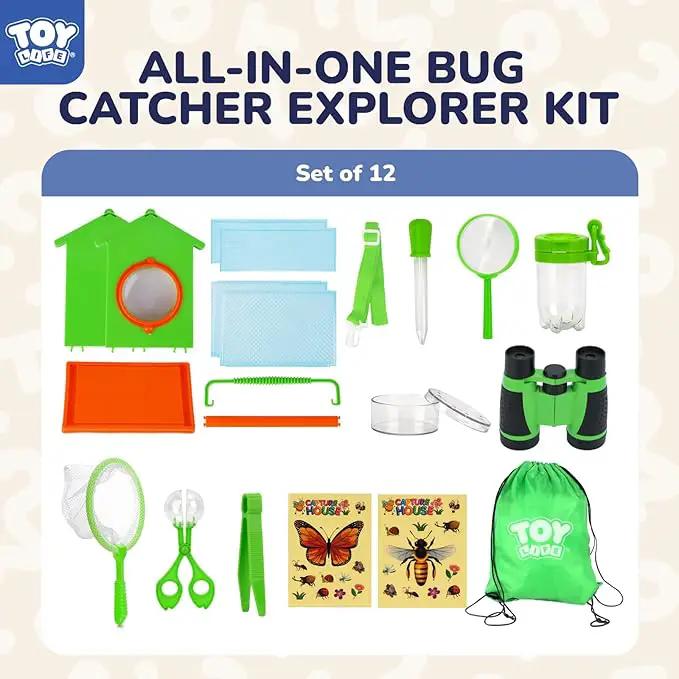TOY Life Bug Catcher for Kids, Bug Catching Kit Kids Explorer Kit with Bug Net, Catching Tool, Tweezers, Magnifying Glass, Binoculars, Insect Catcher, Educational Outdoor Toys Kid Adventure Set by GreenHaven Gardens