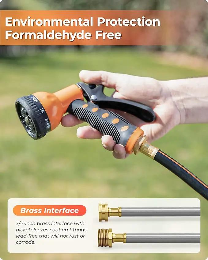 Ayleid Retractable Garden Hose Reel,1/2 in x 65 ft Wall Mounted Hose Reel, with 9- Function Sprayer Nozzle, Any Length Lock/Slow Return System/Wall Mounted/180°Swivel Bracket (Black) by GreenHaven Gardens