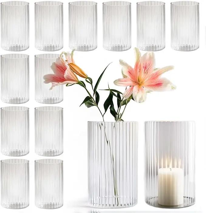 12pcs Glass Vase Cylinder Vases for Centerpieces Small Flower Glass Vases Bud Vases Home Decor Centerpiece Table Flower Vase Decorations for Office Beautification＆Holiday 6 Inch Tall by GreenHaven Gardens