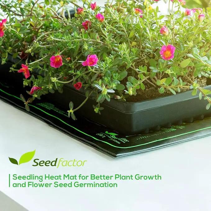 MET Certified 8 Pack Seedling Heat Mat, Seedfactor Waterproof Durable Germination Station Heat Mat, Warm Hydroponic Heating Pad for Indoor Home Gardening Seed Starter by GreenHaven Gardens