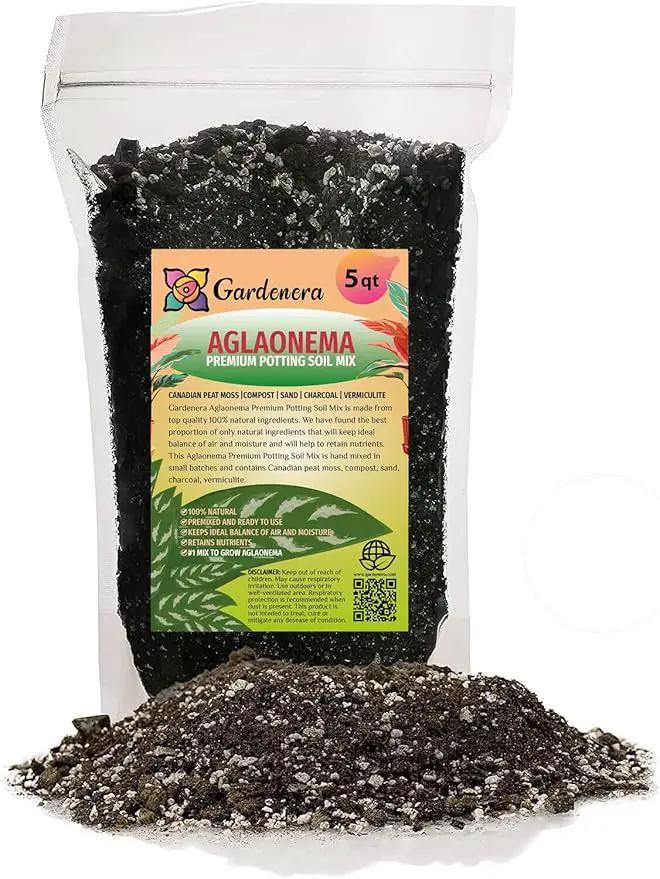 Premium Aglaonema Plant Soil Mix by Gardenera - Stimulate Growth and Elevate Leaf Color with Nourishing Formula - 5 Quart by GreenHaven Gardens