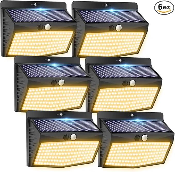 Peasur [138 LED/6 Packs] Solar Outdoor Motion Sensor Lights with 3 Lighting Modes Wireless Wall Waterproof Security Powered for Garden Fence Yard Deck Garage, Warm White by GreenHaven Gardens