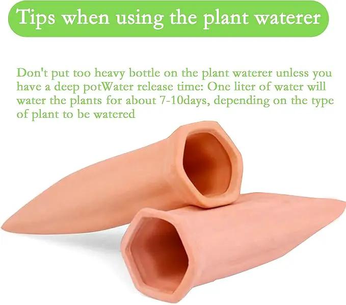XXYXXY Terracotta Watering Spikes Plant Watering Clay Automatic Watering Device for Plants Used in Holidays, Indoor Plant Watering Device Clay Automatic Watering Device (10PCS) by GreenHaven Gardens
