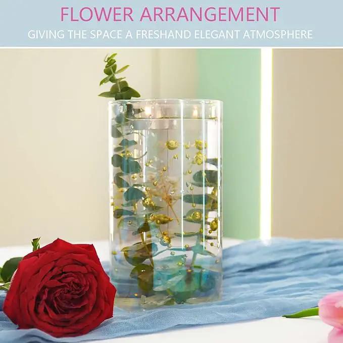12pc Glass Cylinder Bud Vases for Centerpieces,6 inch Tall Irised Crystal Clear Flower Vases in Bulk,Hurricane Glass Candle Holders for Table Centerpiece Formal Dinners Home Decor by GreenHaven Gardens