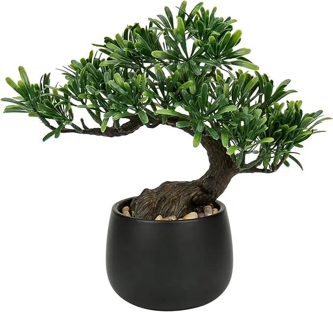 Artificial Bonsai Tree Juniper Faux Plants Indoor Fake Plants Decor with Ceramic Pots for Home Table Office Desk Bathroom Shelf Bedroom Living Room Farmhouse Decorations by GreenHaven Gardens