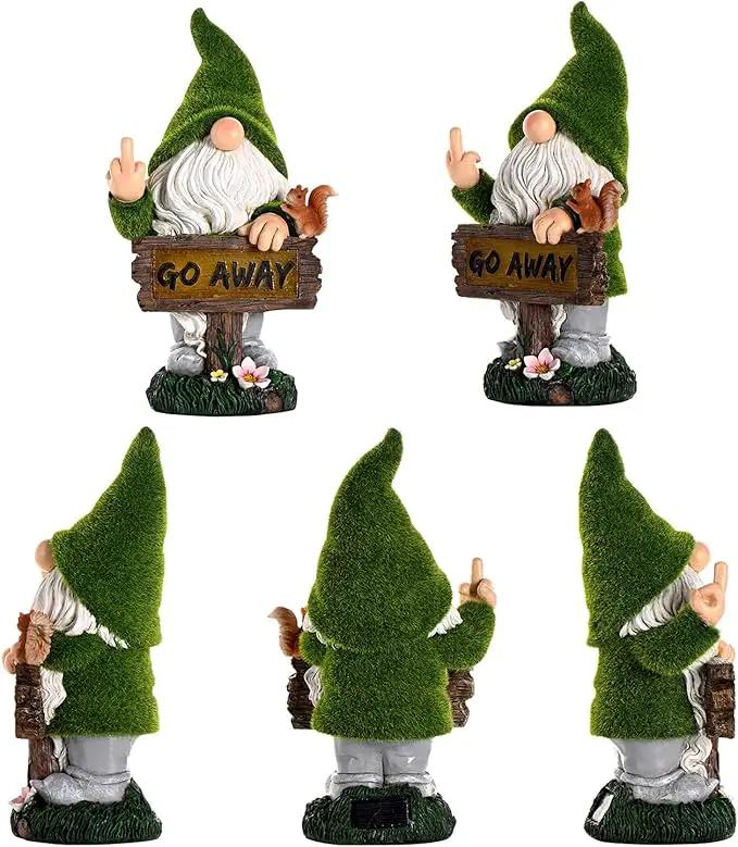ASAWASA Gnomes Decorations for Yard with Solar LED Light,Large Outdoor Funny Garden Lawn Gnome Decor(Tall 10 Inches) by GreenHaven Gardens