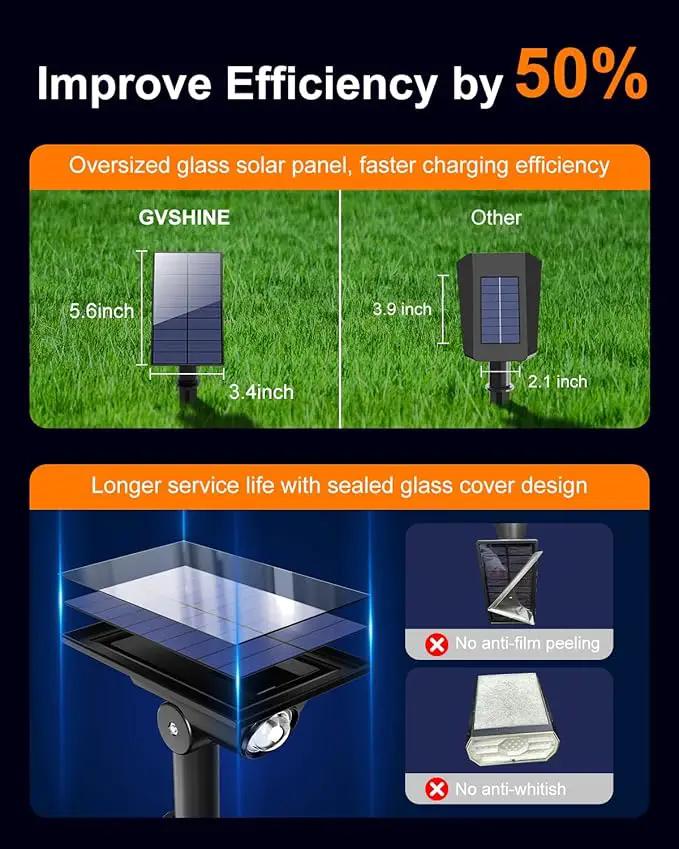 6 Pack Solar Power Spot Lights Outdoor Waterproof LED Dusk to Dawn Landscape Spotlight for Outside Yard, Tree, Flag, Yard, Garden, Statues, 3 Modes, 18 Hours Accent Ambient Lighting - Warm White by GreenHaven Gardens