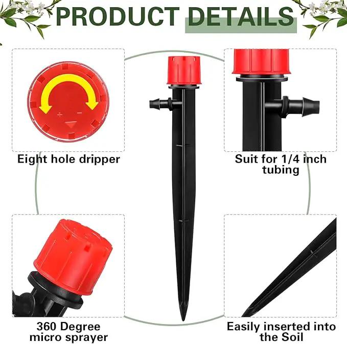 120 Pcs Drip Irrigation Emitters for 1/4'' Drip Irrigation Tubing 60 Irrigation Emitters Sprayer 60 Adjustable 360 Degree Water Flow Drippers for Patio Lawn Garden Watering by GreenHaven Gardens