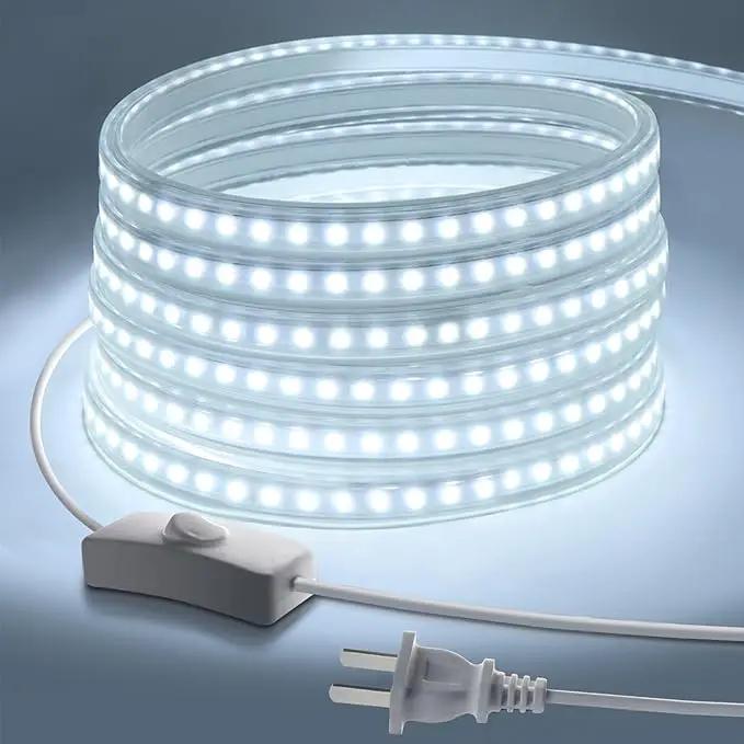 White LED Strip Lights Waterproof, AC 110V, 1800LEDs, 6500k Outdoor LED Rope Light 15M/49.2ft for Garden, Patio, Indoor Outdoor Decoration by GreenHaven Gardens