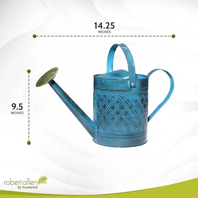 Robert Allen Home & Garden MPT01503 Robert Allen MPT011503 Wexley Metal, 2 Gallon, Mountain Waves 5 Gallon Watering can, 2 gal by GreenHaven Gardens