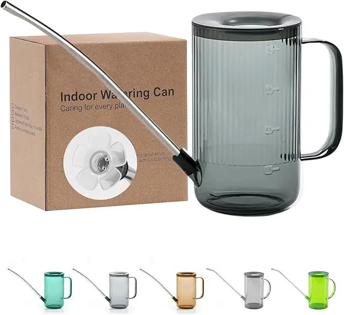 Long Spout Watering Can Indoor, Small Watering Cans for House Plants, Flowers, Succulents, 34oz (Grey) by GreenHaven Gardens