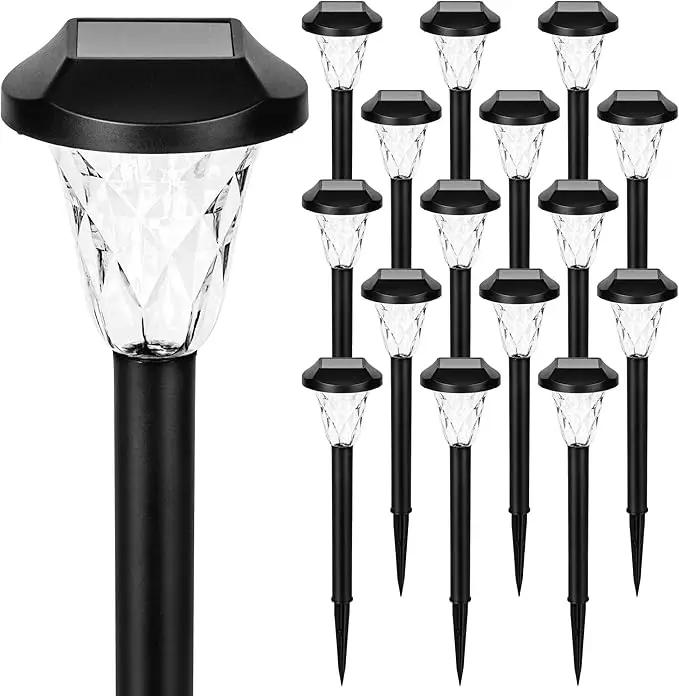 GIGALUMI Solar Outdoor Lights,Solar Lights Outdoor Waterproof 16 Pack,Cool White Solar Pathway Lights for Outside,Outdoor Lights Solar Powered Garden Decoration for Pathway,Patio,Lawn,Yard by GreenHaven Gardens