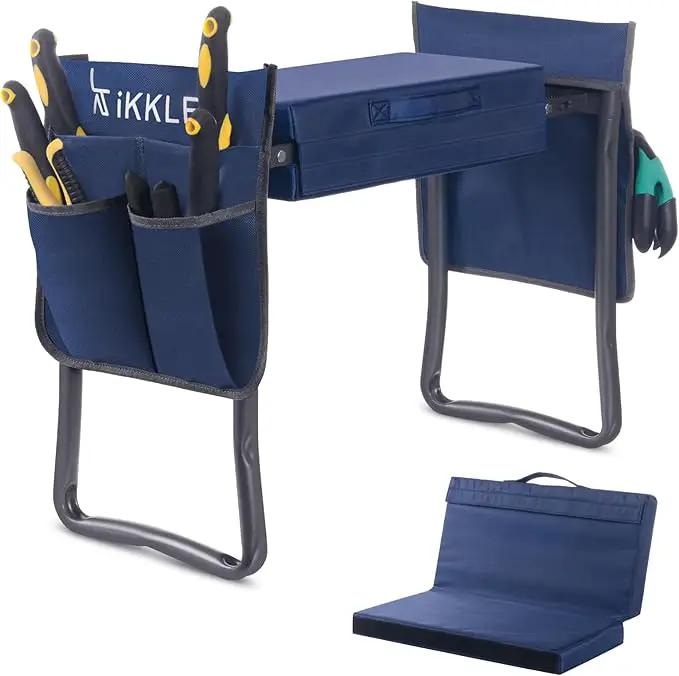 ikkle Garden Kneeler and Seat Heavy Duty Garden Stool, Upgraded Gardening Kneeler Bench, Thicker Wider Kneeling Pad, Garden for Seniors by GreenHaven Gardens