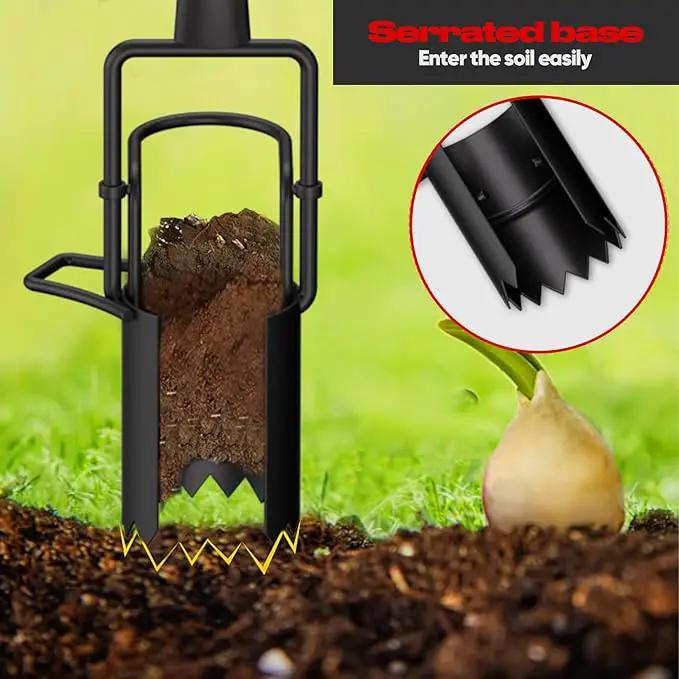FLORA GUARD Long Handle Bulb Planter Tool, Standing Gardening Bulb Transplanter, Turf Remover Lawn Inserter - for Digging Holes by GreenHaven Gardens