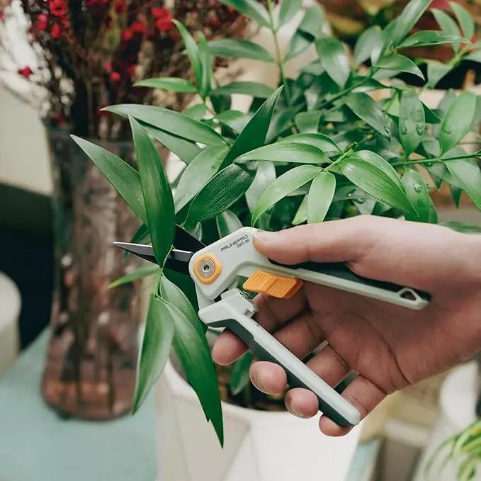 PrunePro Garden Scissors Pruning Shears Sharp Stainless Steel Non-Stick Teflon Coating Blade for Precise Cuts Garden Snip Bonsai Clippers for Plants Rose Flower 3 Pack by GreenHaven Gardens