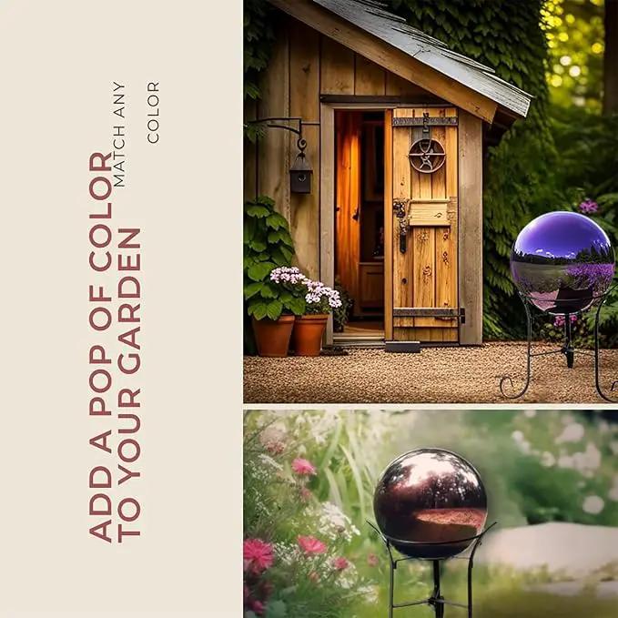 12" Tall Iron Gazing Ball Stand, Classic Stylelish Garden Hardware Metal holder for 8/10/12-Inch, Strong and Durable handmade Gazing Globe Display Stand Decoration for Outdoor, Home, Yards by GreenHaven Gardens