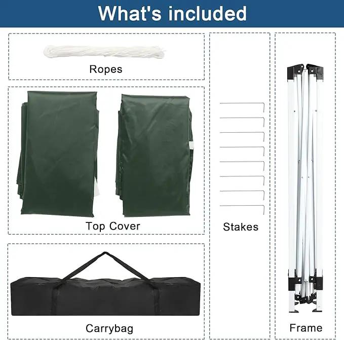 Outvita 6.5x6.5ft Pop Up Canopy Tent, Outdoor Instant Shelter Folding Canopy with 4 Side Walls and Carry Bag for Commercial Events, Party, Backyard BBQ, Camping Green by GreenHaven Gardens