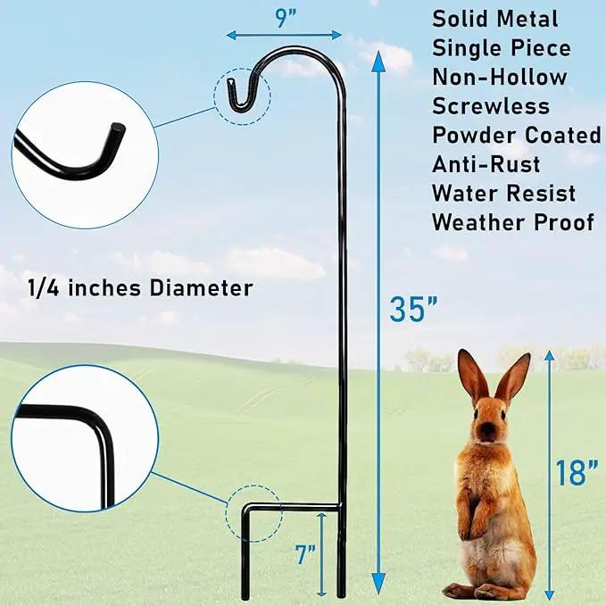 Ashman Shepherd's Hooks 35 Inch (8 Pack), Black, Made of Premium Metal for Hanging Solar Lights, Bird Feeders, Mason Jars, Christmas Lights, Lanterns, Garden Stakes and Wedding Décor. by GreenHaven Gardens
