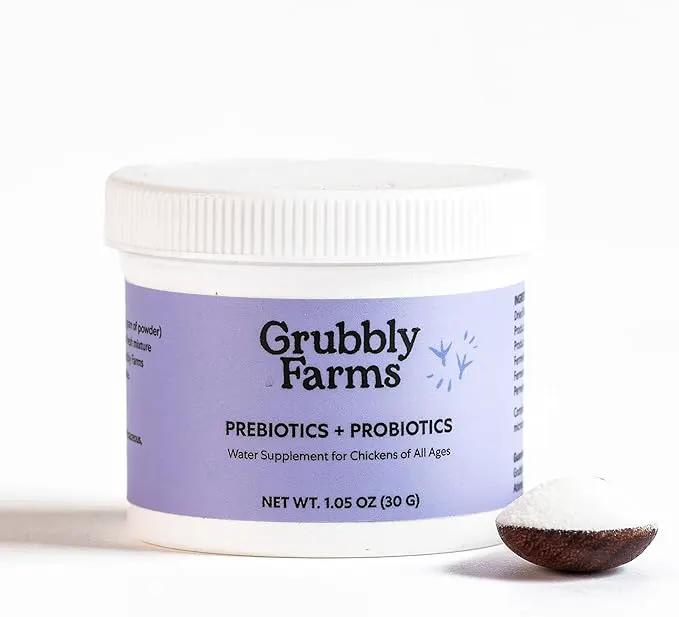 Grubbly Farms Prebiotics + Probiotics for Chickens (30 Day) by GreenHaven Gardens