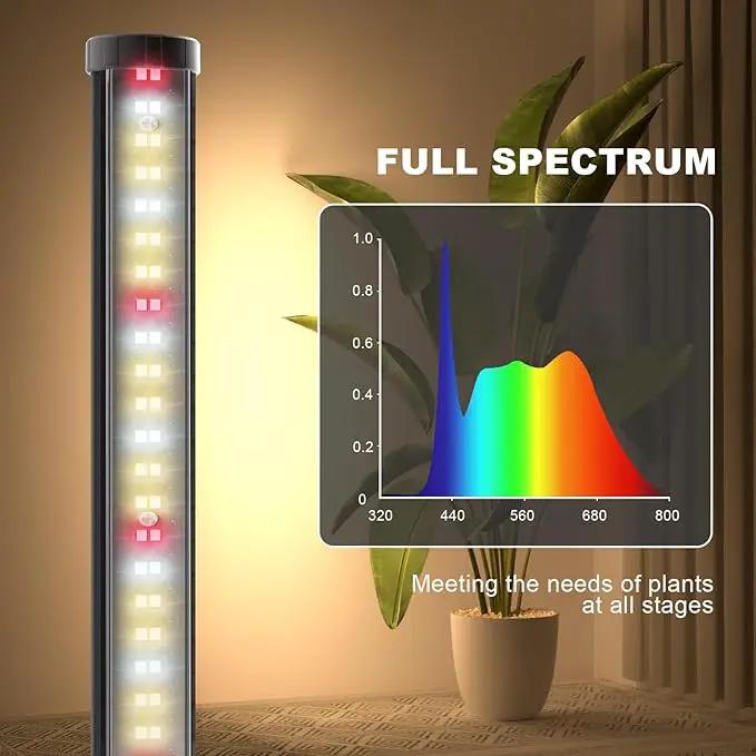 bedee LED Grow Light for Indoor Plants: 50 Inch Full Spectrum Plant Lights for Seed Starting with Timer and 10 Level Dimmable Standing Plant Growing Lamp for Greenhouse with Hanging Accessories by GreenHaven Gardens