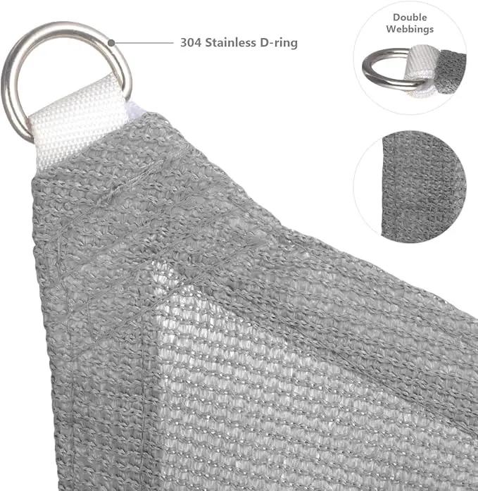 Eden's Decor Straight Flat-Edged Sun Shade Sail Rectangular 9' x 22' Grey UV-Blocking Outdoor Canopy Fabric Cloth Awning for Pergola Patio Garden Backyard Custom Size by GreenHaven Gardens