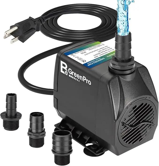 Submersible Water Pump, 660GPH 45W Ultra Quiet Fountain Pump (2500L/H), with 4 Nozzles 8.2ft High Lift for Aquarium, Fish Tank, Pond, Waterfall, Outdoor, Statuary, Hydroponics by GreenHaven Gardens
