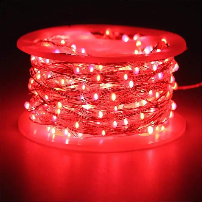 RUICHEN Red Dimmable Fairy Lights Plug in, Super Long 165 Ft 500 LED Twinkle String Lights with Remote, Waterproof Silver Wire Firefly Lights for Christmas Wedding Party Bedroom Patio Garden by GreenHaven Gardens