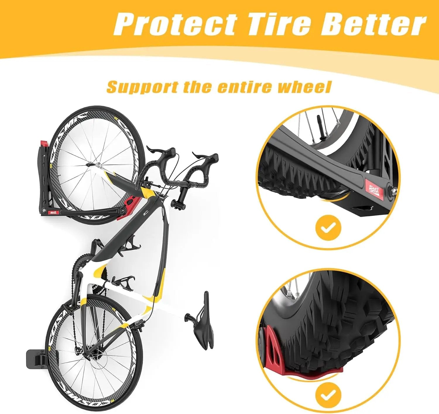 TORACK BIKEPAL No Lift Swivel Bike Rack, Space Saving Vertical Wall Mount Bike Holder for Garage Storage (1 Pack) by GreenHaven Gardens
