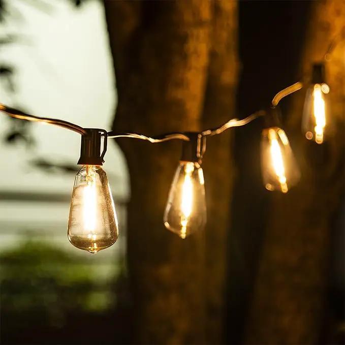 Vanthylit Outdoor String Lights, 15 FT Patio String Lights with LED Filament Bulb Waterproof Lights Retro Vintage Edison Bulbs for Backyard Patio Bistro Party Garden Connectable by GreenHaven Gardens