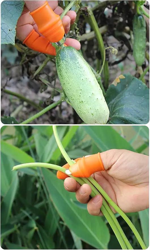 Fruit and Vegetable Picking Potted Plants Trim Silicone Thumb Knife Set Picking Portable Knife Garden Tools by GreenHaven Gardens