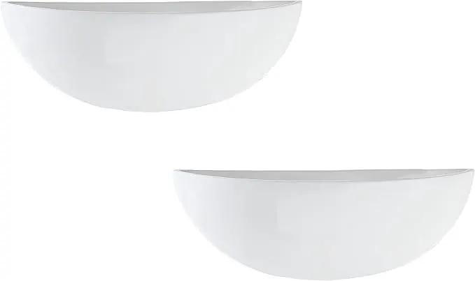 MyGift White Ceramic Wall Planters for Indoor Plants, Half Bowl Hanging Vase, Wall Mounted Succulent Planters, Set of 2 by GreenHaven Gardens