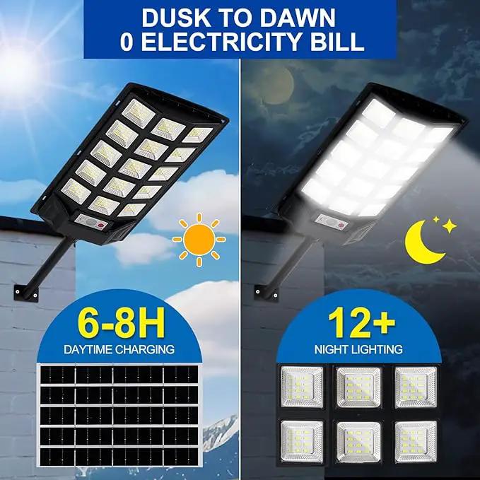 Solar Lights Outdoor,IP66 Waterproof Solar Street Lights with Motion Sensor & Remote,6500K Dusk to Dawn Street Lamps for Parking Lot/Yard/Garden(2 Pack) by GreenHaven Gardens