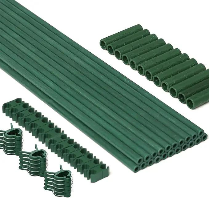 MAXPACE 62pcs Garden Stakes Kit: Includes 20 Sets of Fiberglass Plant Sticks Supports & Accessories for DIY 4ft, 5ft, 6ft, 7ft Stakes for Tomato, Vegetables, Indoor & Outdoor Gardening Supplies by GreenHaven Gardens