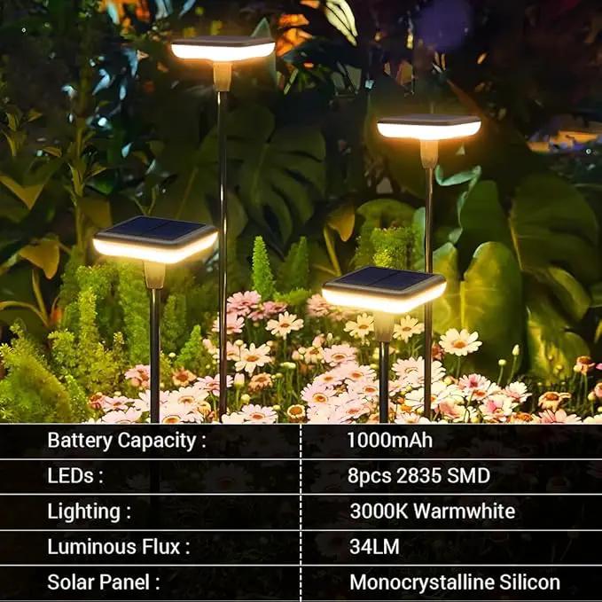 Solar Lights Outdoor Garden 4 Pack Solar Pathway Light 31" Tall Sway by Wind Solar Swaying Lights 34LM Bright Up to 12H IP65 Waterproof Auto On/Off for Outside Yard Path Patio Lawn Flower by GreenHaven Gardens