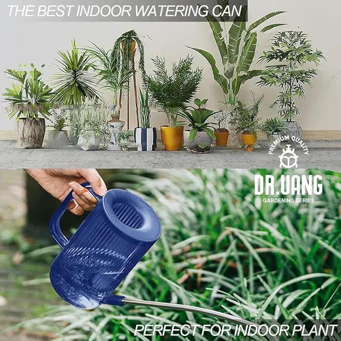 Small Watering Can Indoor Plants with Long Spout (1L, Blue) by GreenHaven Gardens