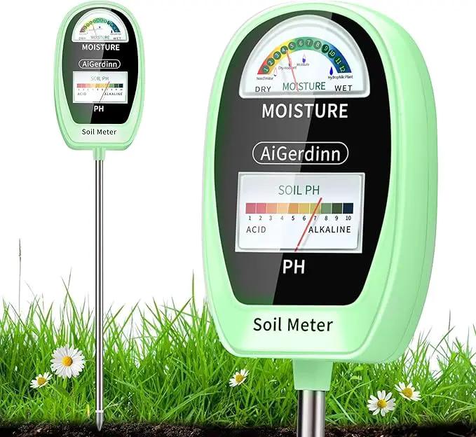 2-in-1 Soil Test Kit, Soil Moisture Meter, Soil pH Tester-Dual Dial-Simultaneously-Display Results-Soil pH Meter, Moisture Meter for House Plants,Lawn,Garden,Farm Indoor&Outdoor-BabyGreen by GreenHaven Gardens