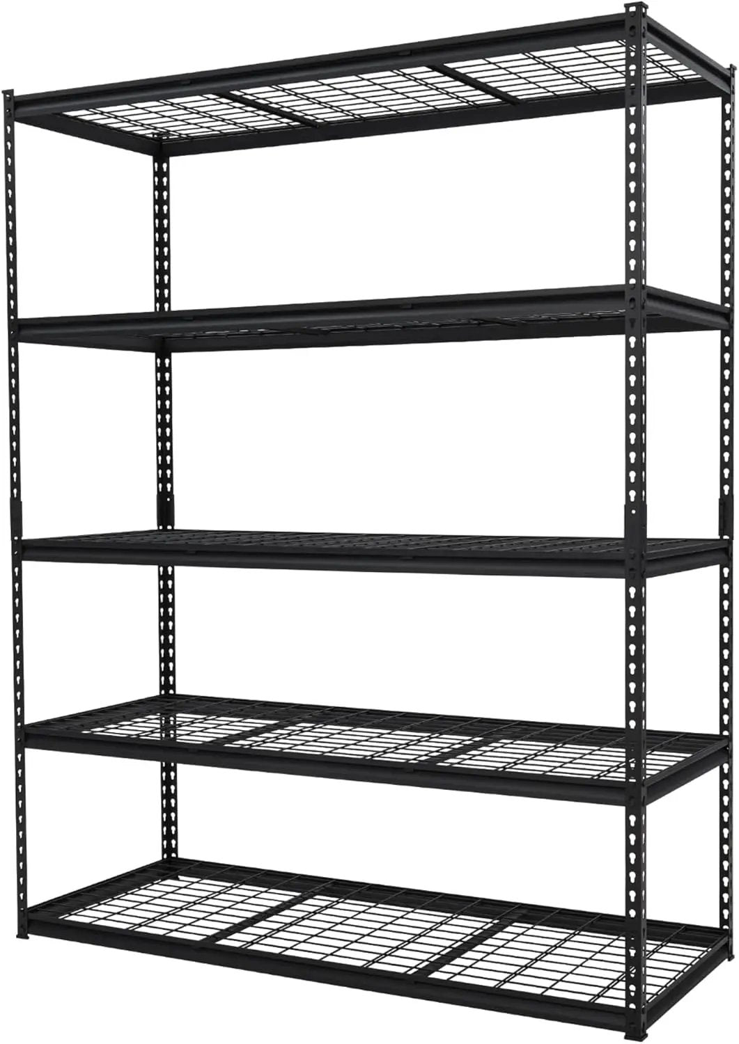 2500 LBS Storage Shelves, 5 Tier Garage Shelving, Heavy Duty, Adjustable Metal Shelving Unit, Industrial Utility Shelf Rack for Garage, Basement, Pantry, 72" H x 48" W x 18" D, Black by GreenHaven Gardens