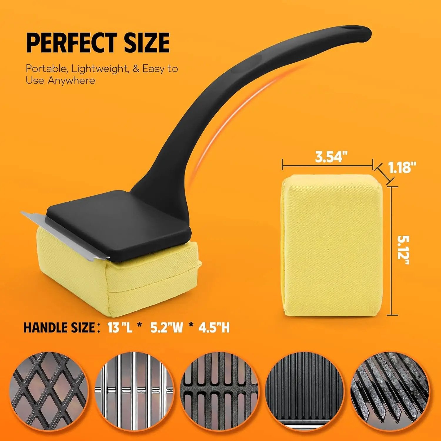 MEKER 3 PCS Grill Replacement Head, Yellow (NO Grill Brush) by GreenHaven Gardens