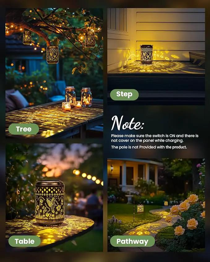 Solar Lanterns Outdoor Hanging Waterproof,Hummingbird Garden Decor Gifts for Women Mom, Solar Lights Metal Fall Decoration Outside for Yard, Patio,Garden,Backyard,Porch by GreenHaven Gardens