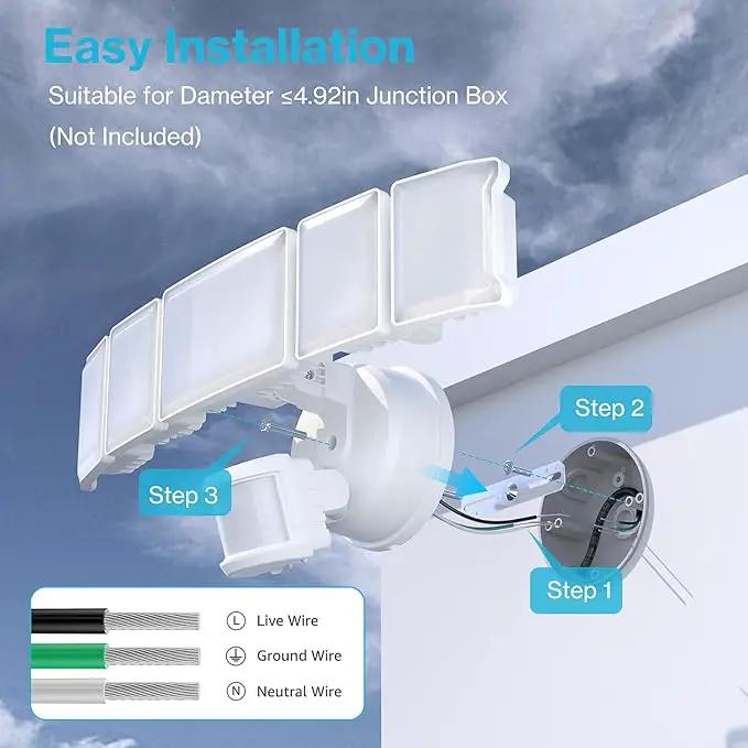 Olafus 100W Motion Sensor Outdoor Lights, 10000LM 2 Pack Motion Sensor Flood Light, Dusk to Dawn Outdoor Lighting, IP65 Waterproof Motion Detector Lights for Outside, White by GreenHaven Gardens